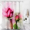 3D Rose Flowers Floral Painting Bathroom Shower Curtain Home Decor