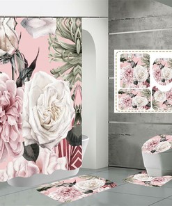 3D Roses Flower Shower Curtain Home Decor