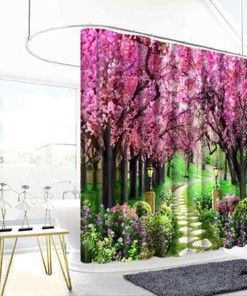 3D Shower Curtain A Garden Of Flowers Waterproof Bathroom Decor