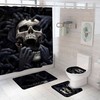 3D Skeleton Skull Black Bathroom Shower Curtain Decor