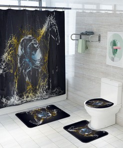 3D Steed Horse Animals Bathroom Shower Curtain Decor