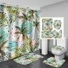 3D Tropical Plants Tree Bathroom Curtain Decor