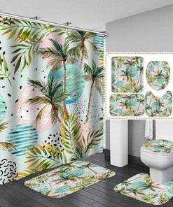 3D Tropical Plants Tree Bathroom Shower Curtain Home Decor