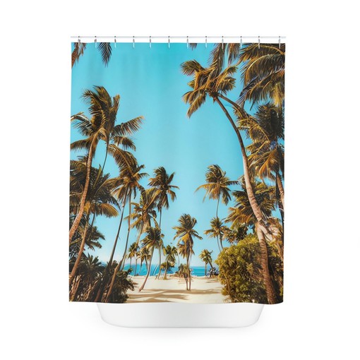 Abstract Art Palm Trees Shower Curtain for Your Modern Bathroom Decor - Image 2