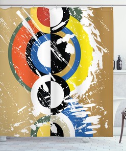Abstract Geometric Circles Artistic Print on Shower Curtain for Your Bathroom Decorations