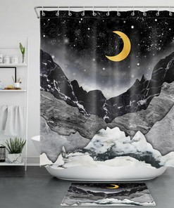 Abstract Marble Mountains Shower Curtain for a Dreamy Bathroom Accessory