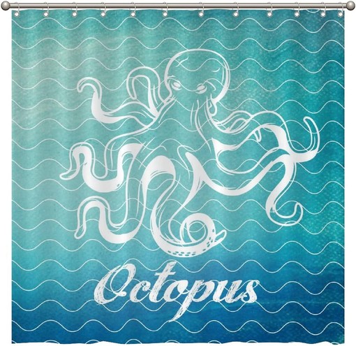 Add a Touch of Underwater World with Octopus Shower Curtain featuring Sea Animal by ArogGeld