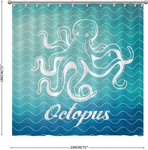 Add a Touch of Underwater World with Octopus Shower Curtain featuring Sea Animal by ArogGeld - Image 2