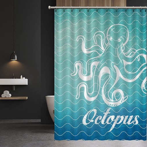 Add a Touch of Underwater World with Octopus Shower Curtain featuring Sea Animal by ArogGeld - Image 3