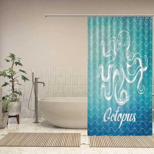 Add a Touch of Underwater World with Octopus Shower Curtain featuring Sea Animal by ArogGeld - Image 4