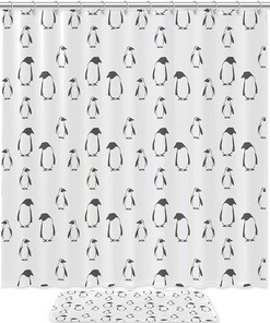 Adorable Penguin Shower Curtain for Cute Bathroom