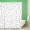Africa Giraffe Light Grey Abstract Safari Collection Shower Curtain - Gray African Fabric Bathroom Decor
