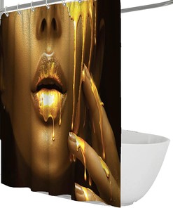 African American Abstract Boho Shower Curtain for Modern and Chic Bathroom Decor