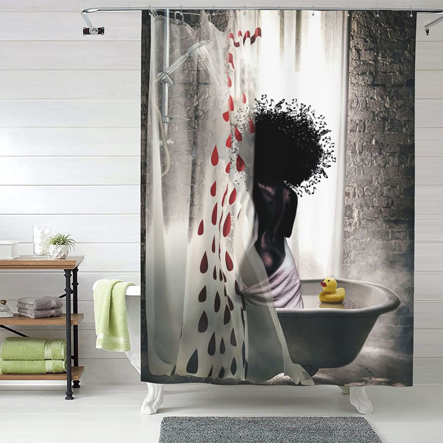 African American Afro Girl Shower Curtain for a Bold Bathroom Decor