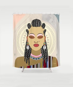 African American Bathroom Art Shower Curtain for Ethnic Bathroom Decor