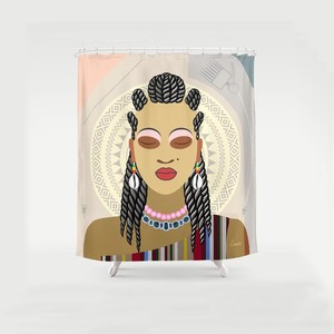 African American Bathroom Art Shower Curtain for Ethnic Bathroom Decor