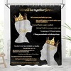 African American King Shower Curtain - Regal Black and Gold Bathroom Decor with Royal Print