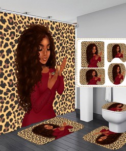 African American Leopard Print Shower Curtain for a Bold and Vibrant Bathroom Decor