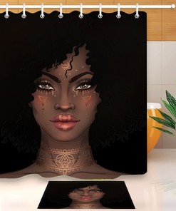African American Pretty Girl Black Woman Shower Curtain - Perfect for Your Bathroom Decor