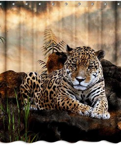 African Animal Safari Shower Curtain for Wildlife Bathroom Decor