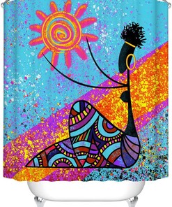 African Egyptian Woman Art Shower Curtain for Bathroom Decor
