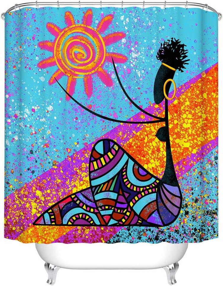 African Egyptian Woman Art Shower Curtain for Bathroom Decor