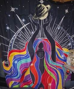African Goddess Universe Shower Curtain