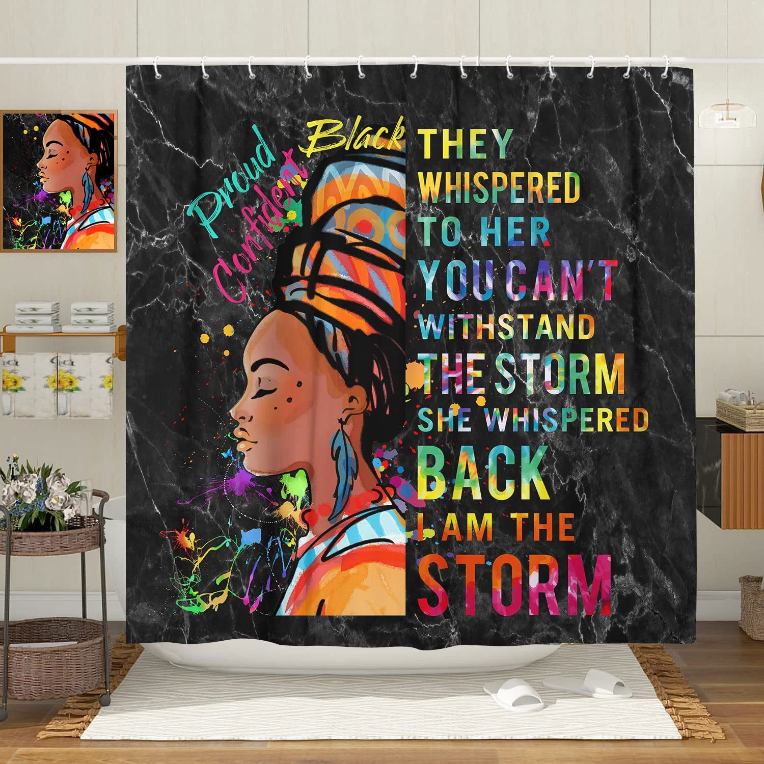 Personalized I Am God's Masterpiece Shower Curtain African Women DT02