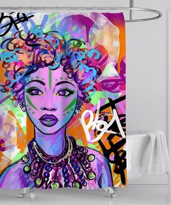 African Woman Cute Decor Shower Curtain