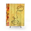 African Woman Line Art Shower Curtain - Unique and Chic Bathroom Decor with Black Print