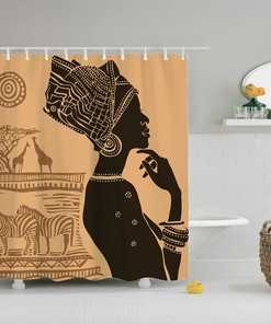 African Woman Nature Decoration Shower Curtain