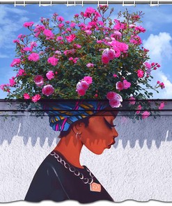 African Woman Nature Quote Shower Curtain