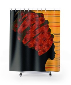 Afro American Kente Head Wrap Shower Curtain