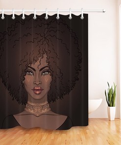 Afro American Woman Shower Curtain
