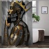 Afro Black Girl Inspired Fabric Shower Curtain for African American Bathroom Decor