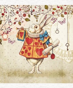 Alice Wonderland Trumpet White Rabbit Swirls Shower Curtain Home Decor