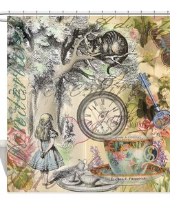 Alice in Wonderland Bathroom Shower Curtain Home Decor