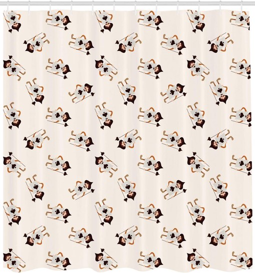 Alice in Wonderland Card Heart Shower Curtain, Multicolor Bathroom Decor - Image 2