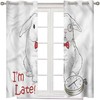 Alice in Wonderland Cartoon Rabbit Blackout Curtain Panel for Sliding Glass Door