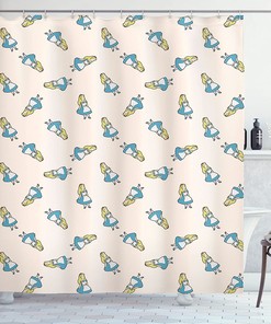 Alice in Wonderland New Adventure Shower Curtain, Cartoon Print Bathroom Decor