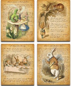 Alice in Wonderland Prints Set for Home Decor Wall Art