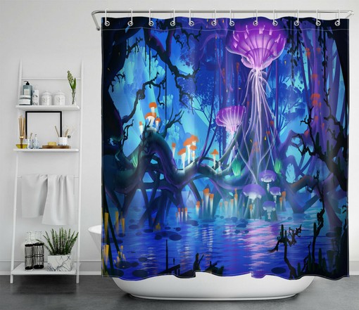 Alice in Wonderland Shower Curtain with Quote for Literary Bathroom Decor - Image 2