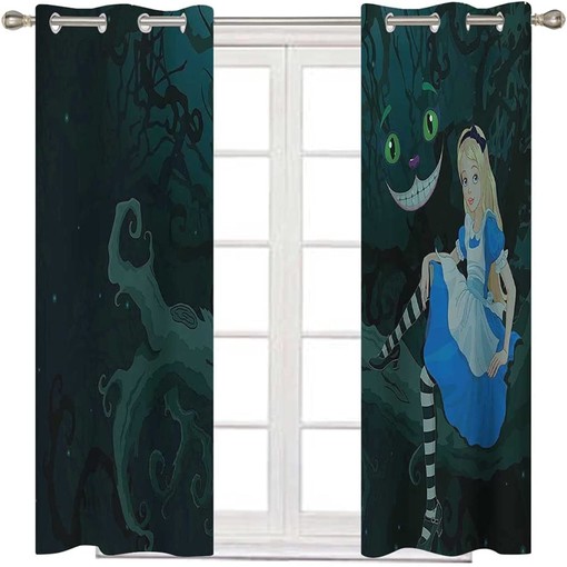 Alice in Wonderland Small Curtain Sets for Home Decor Living Room
