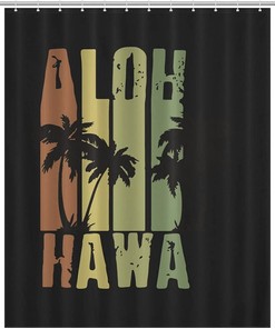 Aloha Hawaiian Map Shower Curtain - Personalized Bathroom Decor