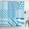 Anchor Zigzag Shower Curtain - Nautical Bathroom Decor with Patterned Design