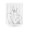 Apartment Gift Abstract Mid Century Woman Geometric Line Art Shower Curtain for New Bathroom Decor