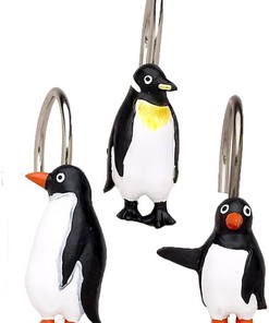 Arctic Penguins Resin Shower Curtain Hooks - Park Avenue Delux Collection