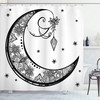 Astrology Paisley Shower Curtain, Crescent Gem and Floral Moon Design Print, Bathroom Decor