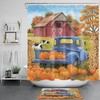 Autumn Farmhouse Sunflower Pumpkins Maple Shower Curtain in Impermeable Fabric - Perfect for Rustic Bathroom Decor
