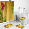 Bamboo Printed Lotus Flowers Shower Curtain for a Home-Inspired Bathroom Decor
